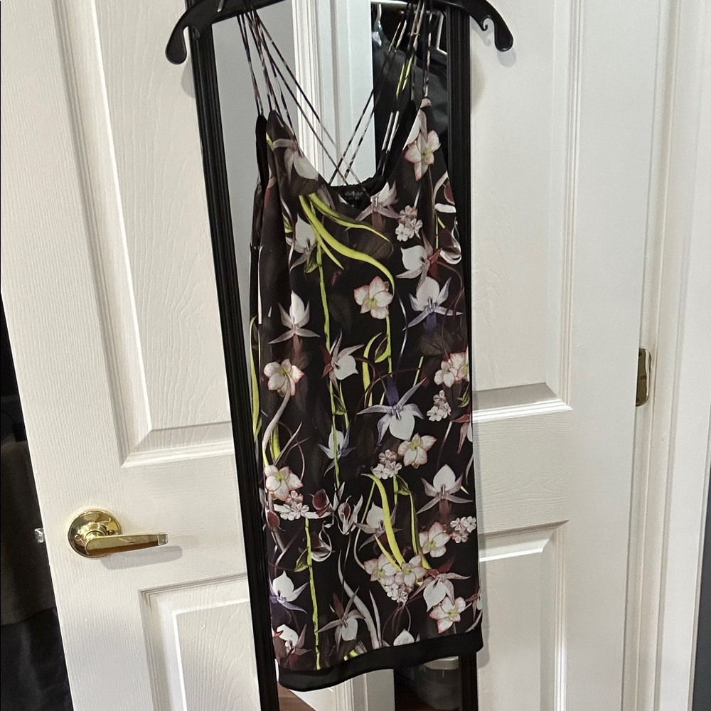 Miss Selfridge Floral Print Black Dress - Picture 2 of 5